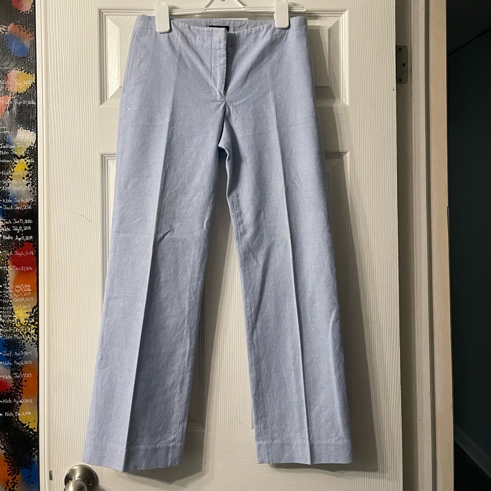 J. Crew Blue Dress Pants with Classic Straight-Leg Cut